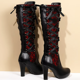Black And Red Gothic Boots