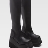 Black Knee High Platform Boots