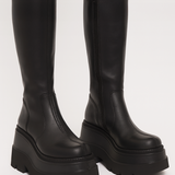 Black Knee High Platform Boots