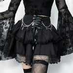 Black Layered Mini Skirt