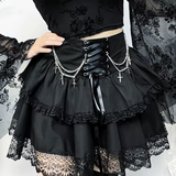 Black Layered Mini Skirt