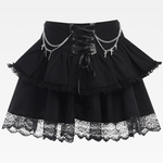 Black Layered Mini Skirt