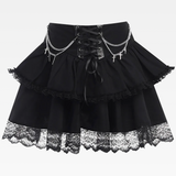 Black Layered Mini Skirt