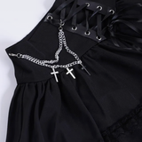 Black Layered Mini Skirt