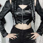 Black Leather Bolero Jacket