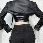 Black Leather Bolero Jacket
