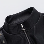 Black Leather Bolero Jacket
