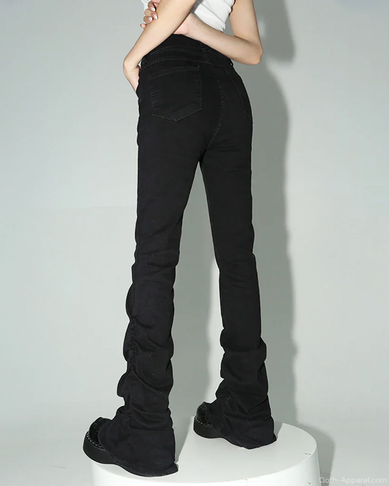 Black Ruched Jeans