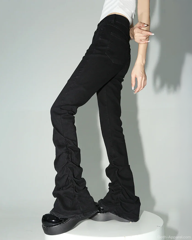 Black Ruched Jeans