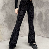 Black Velvet Flare Pants