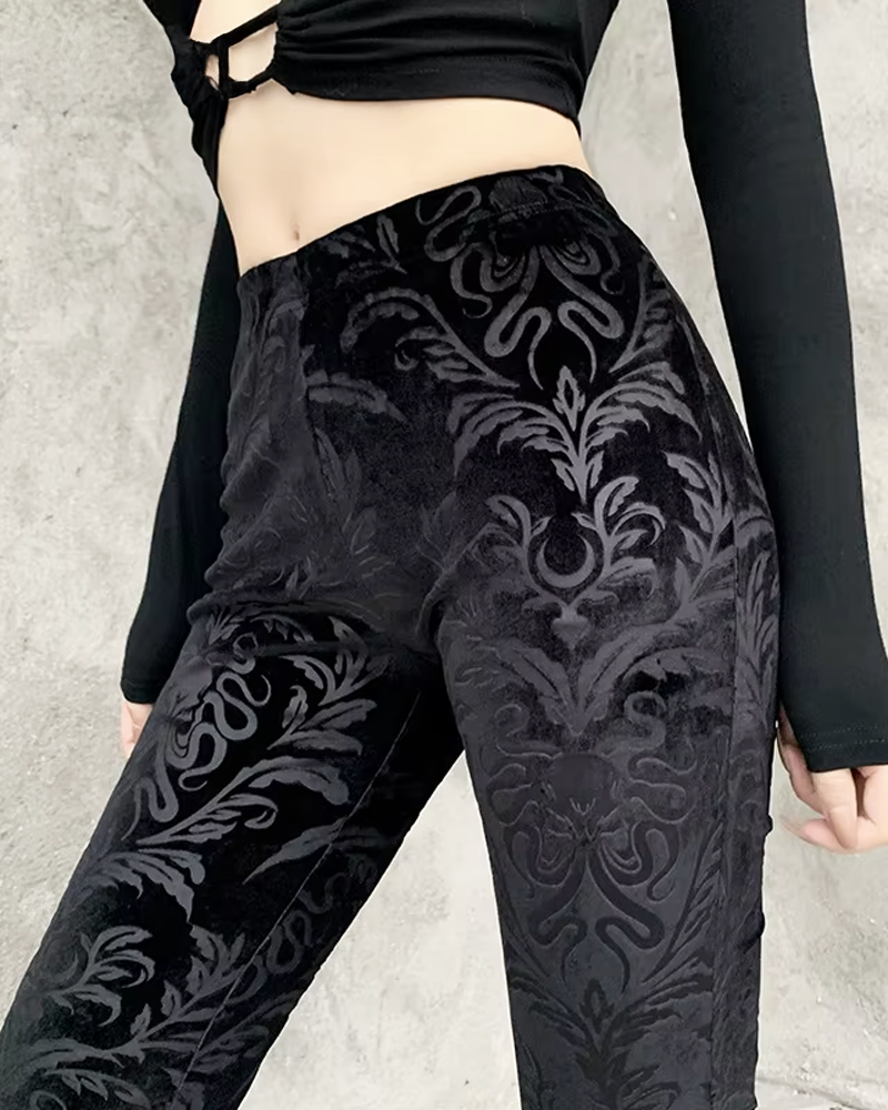 Black Velvet Flare Pants