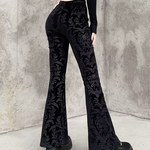 Black Velvet Flare Pants