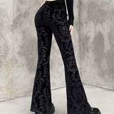 Black Velvet Flare Pants
