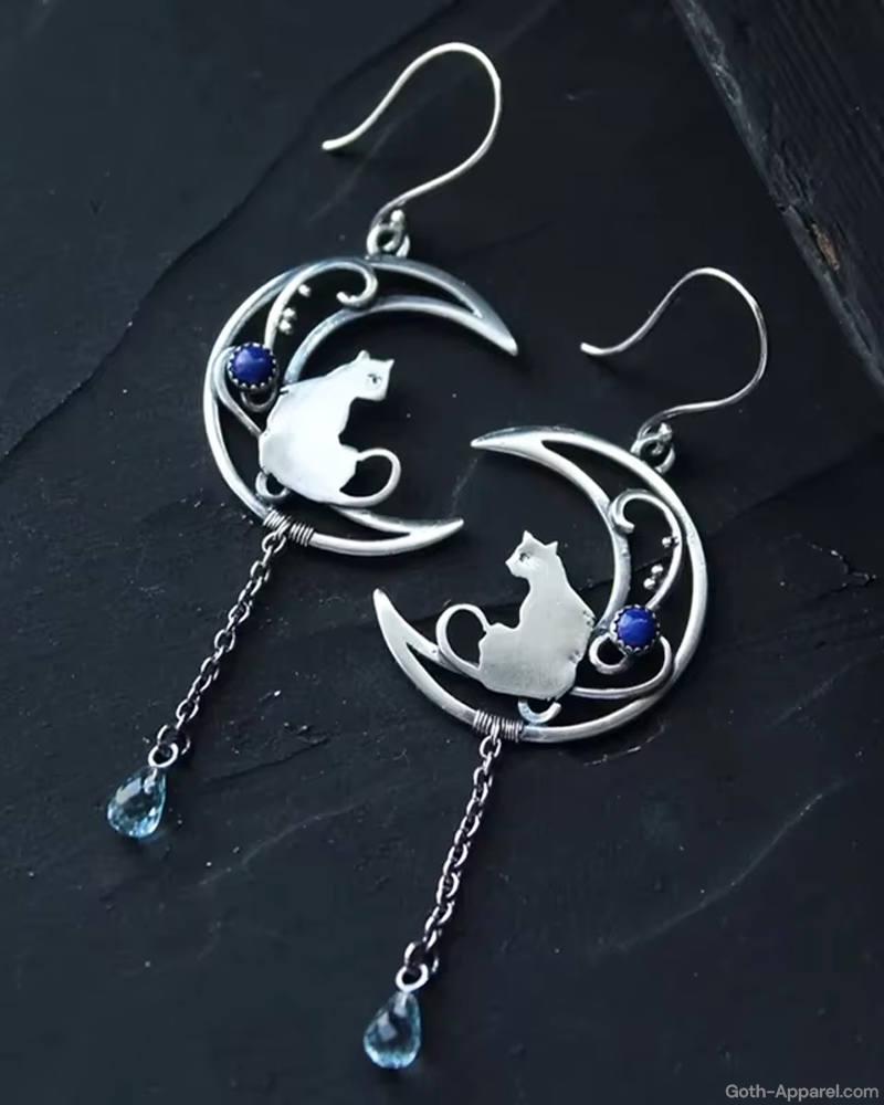 Cat Moon Earrings