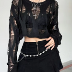Distressed Knit Crop Top
