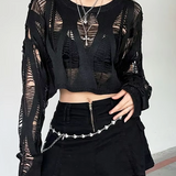 Distressed Knit Crop Top