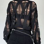 Distressed Knit Crop Top