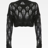 Distressed Knit Crop Top