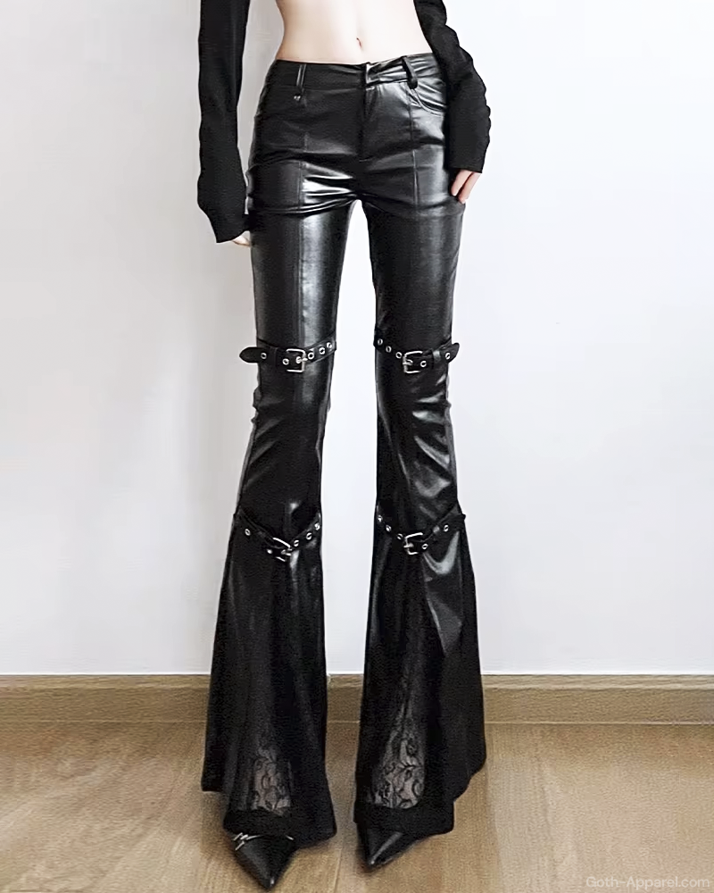 Faux Leather Flare Pants