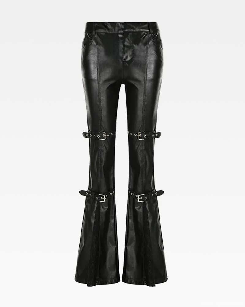 Faux Leather Flare Pants
