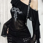Goth Off The Shoulder Top