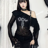 Goth Off The Shoulder Top