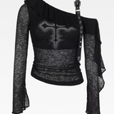 Goth Off The Shoulder Top