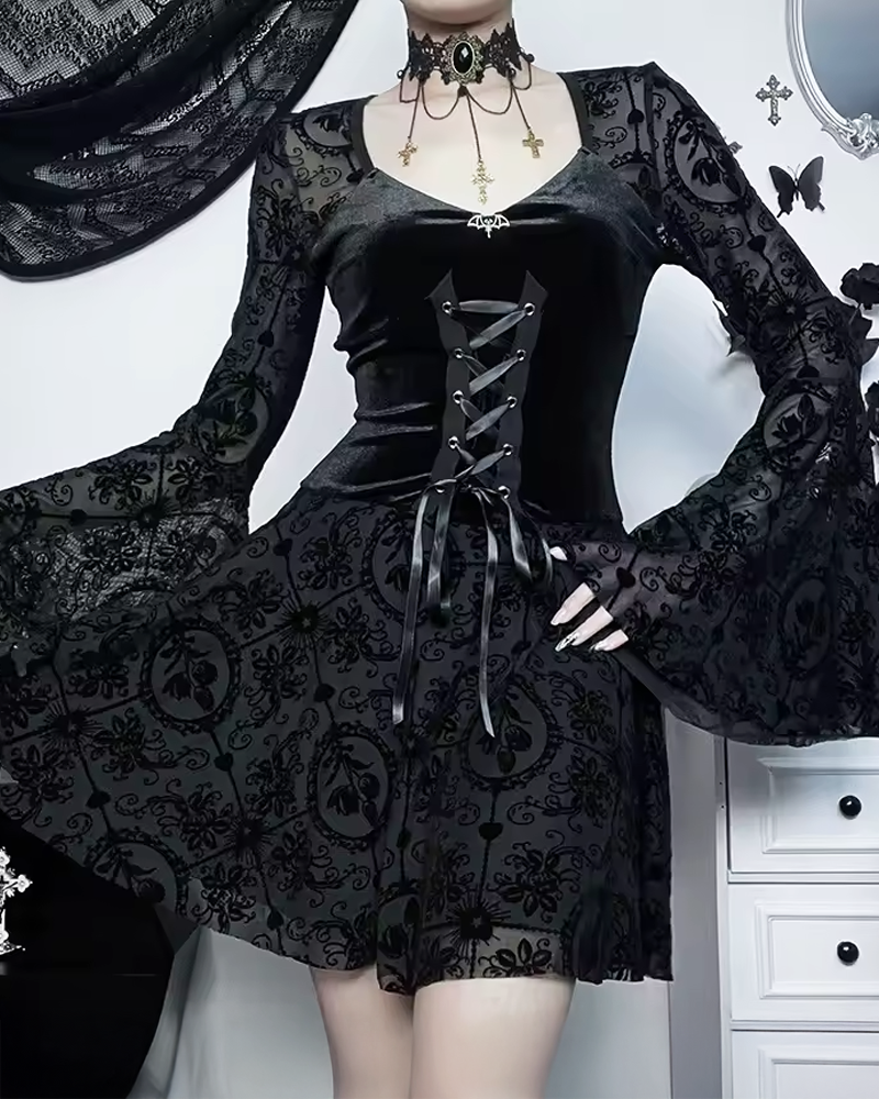 Gothic Bell Sleeve Dress