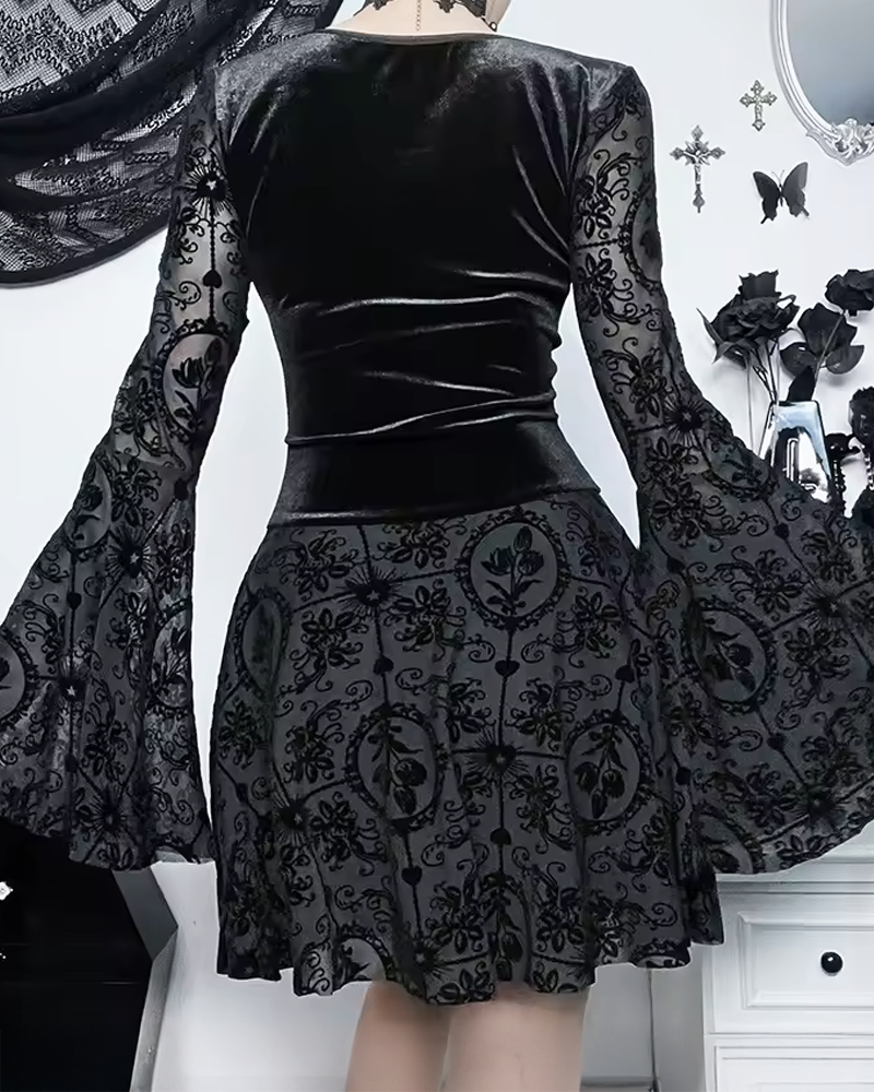 Gothic Bell Sleeve Dress