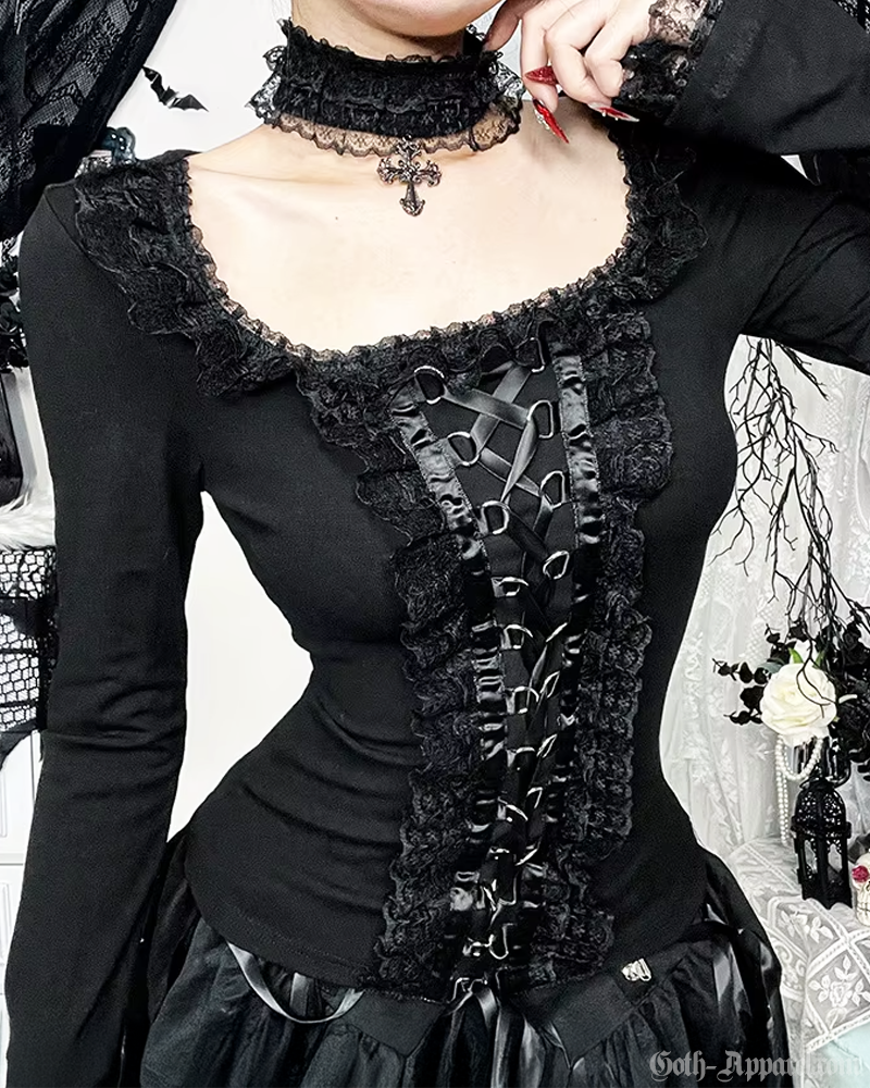 Gothic Lace Up Top