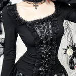 Gothic Lace Up Top