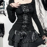 Gothic Lace Up Top
