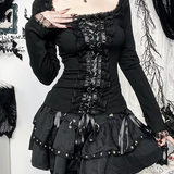 Gothic Lace Up Top
