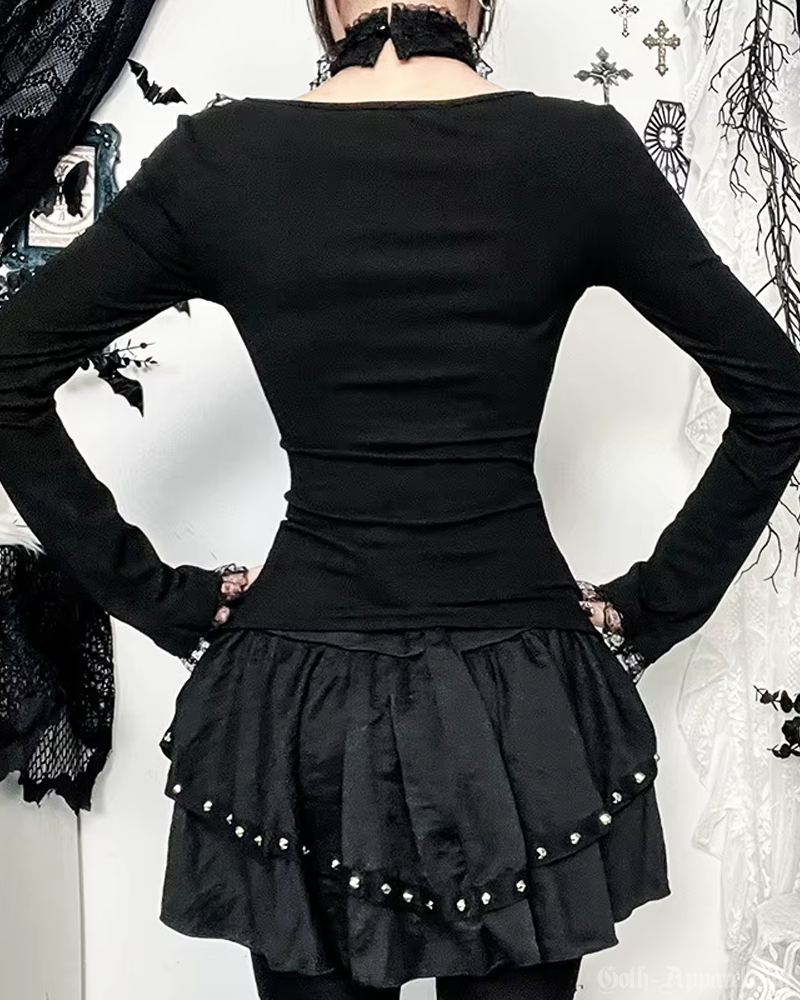 Gothic Lace Up Top