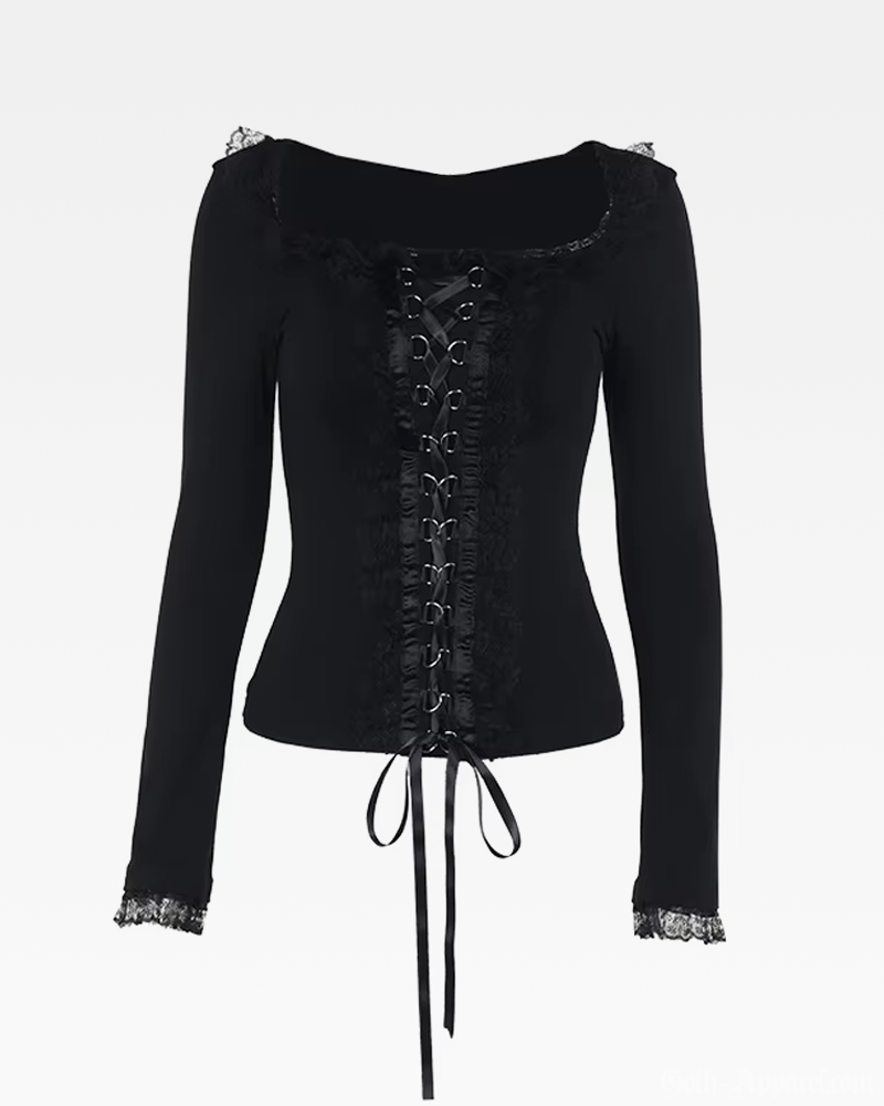Gothic Lace Up Top