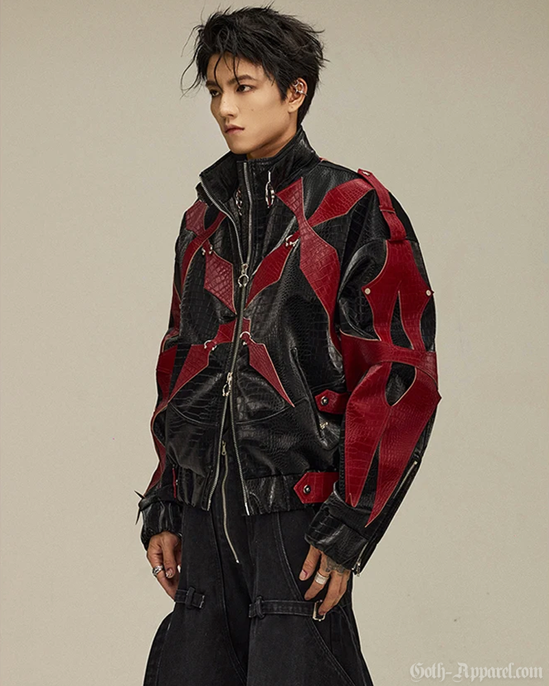 Gothic Leather Jacket Mens