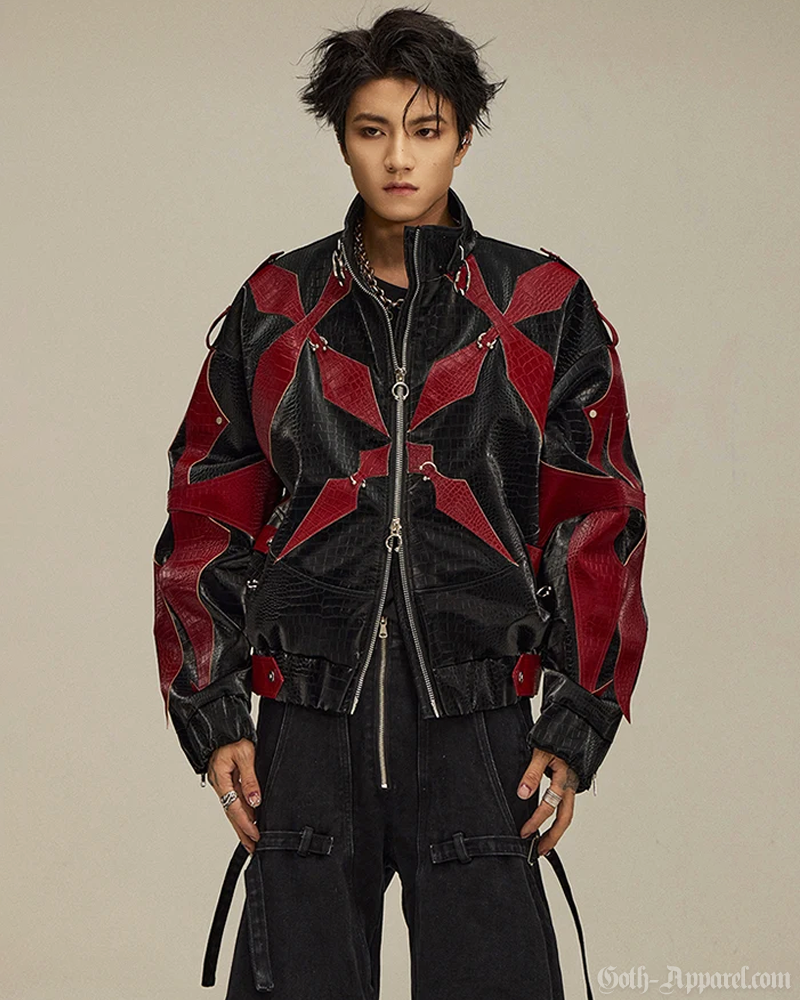 Gothic Leather Jacket Mens