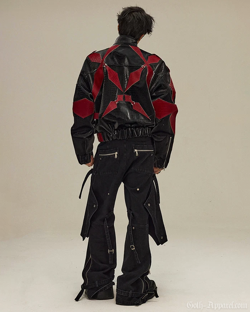 Gothic Leather Jacket Mens