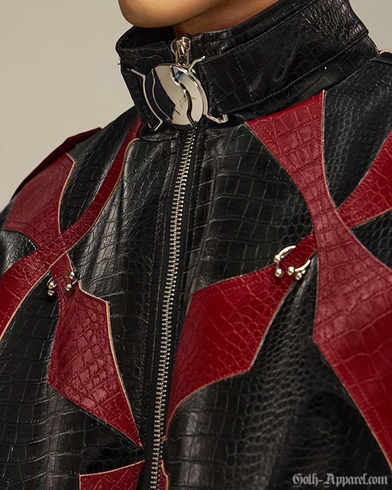 Gothic Leather Jacket Mens