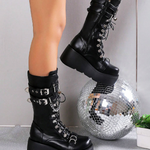 Mid Calf Goth Boots