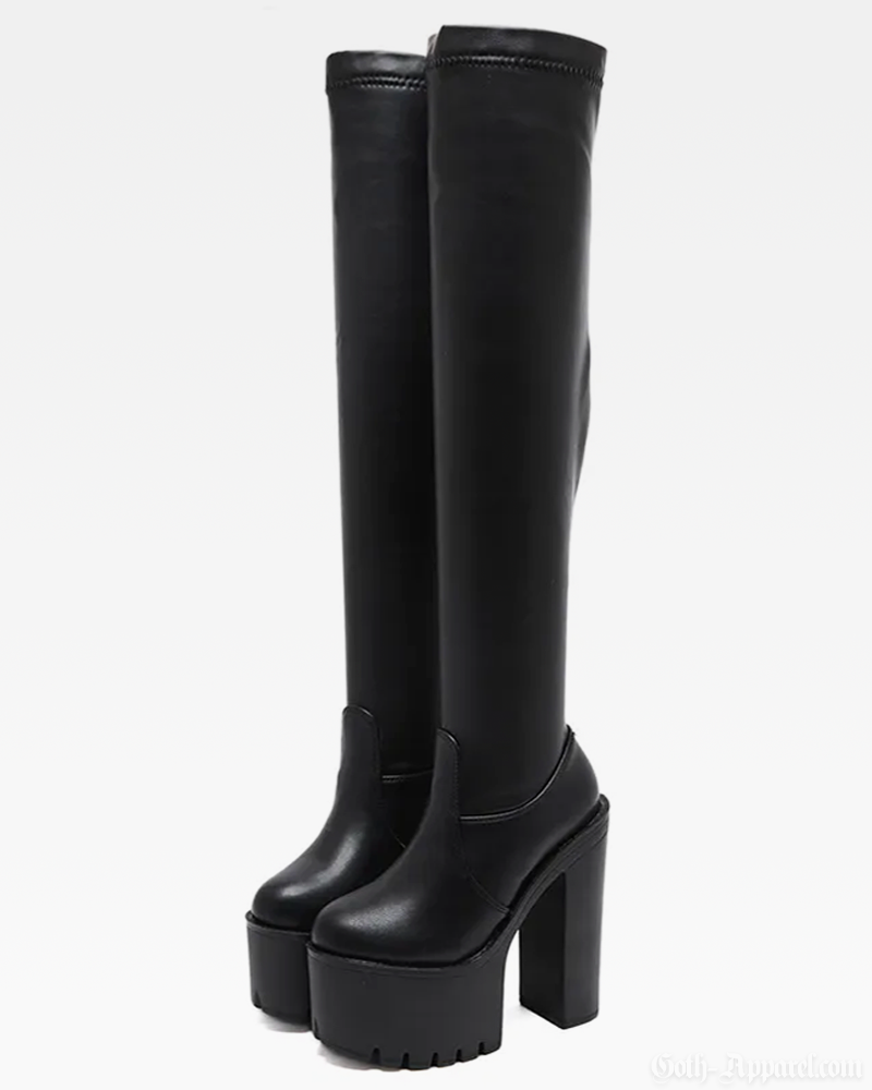 Over The Knee Platform Heel Boots