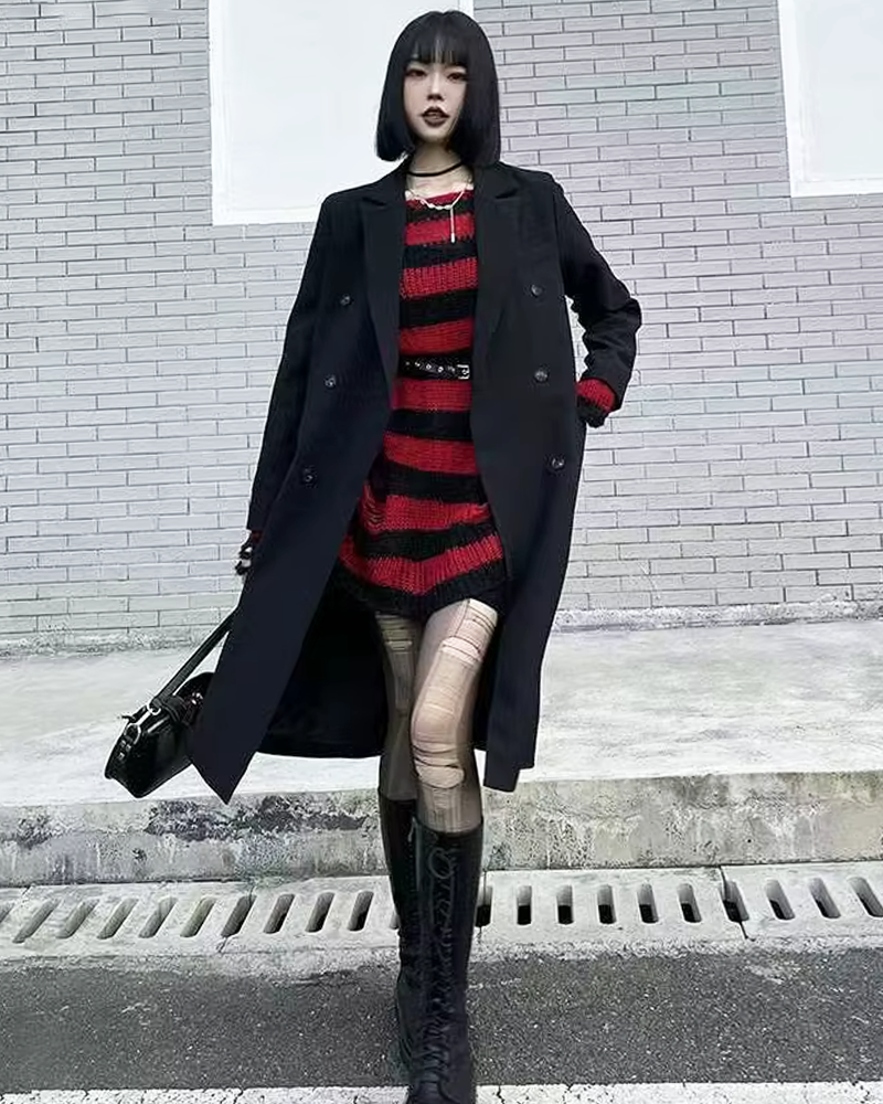 Red And Black Striped Sweater