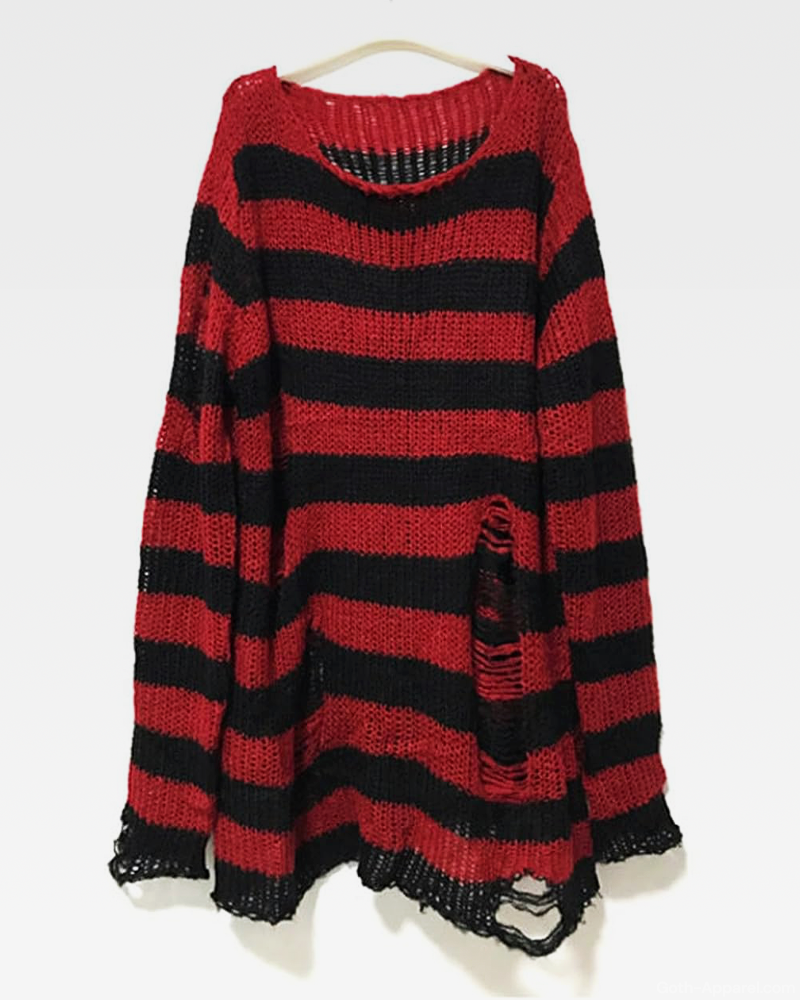 Red And Black Striped Sweater