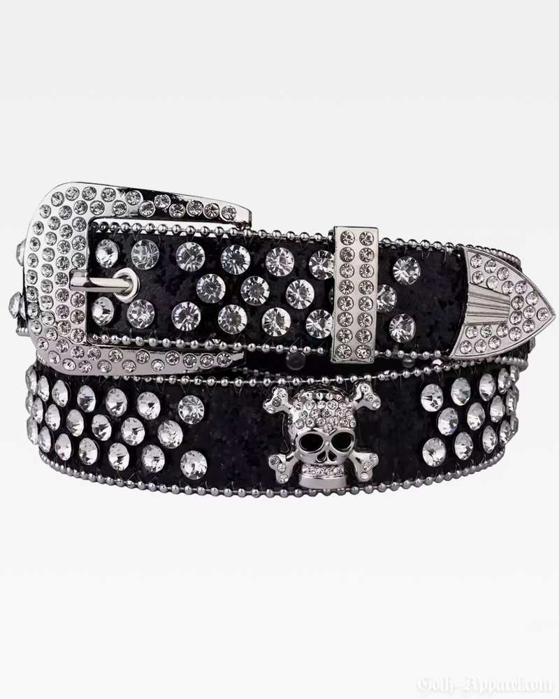 Rhinestone Skull Belt