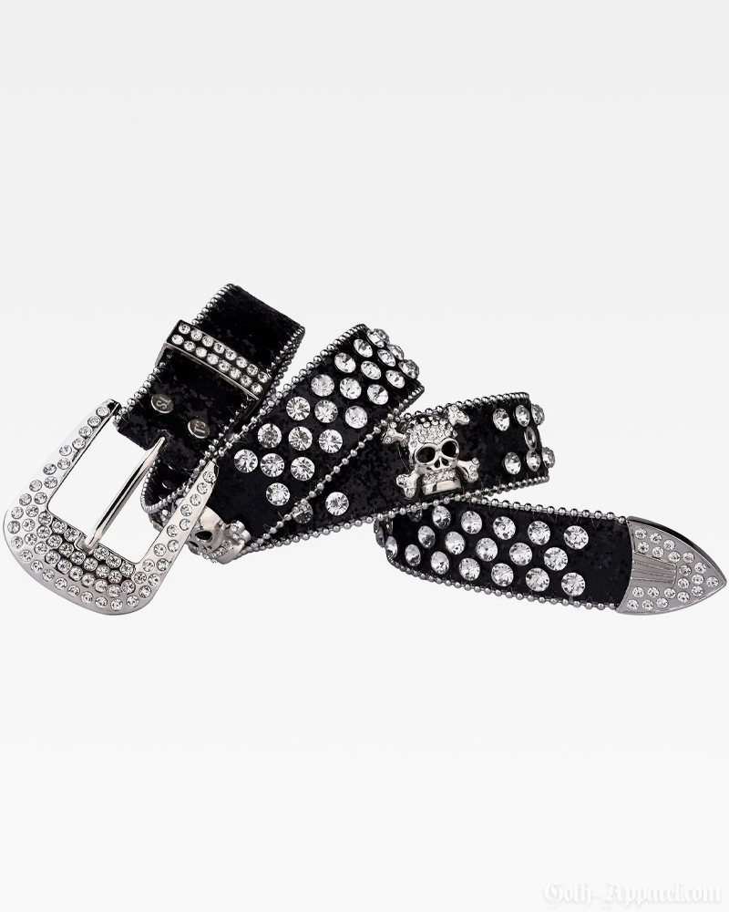 Rhinestone Skull Belt