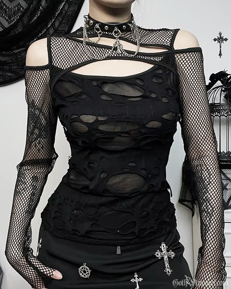 Ripped Mesh Top