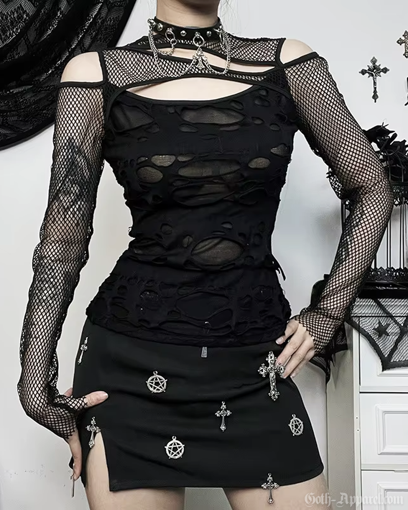 Ripped Mesh Top