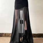 Sheer Mesh Maxi Skirt