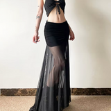 Sheer Mesh Maxi Skirt