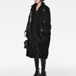 Long Black Faux Fur Coat Womens